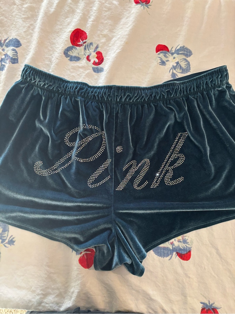 PINK Victoria's Secret Velvet Shorts in Teal